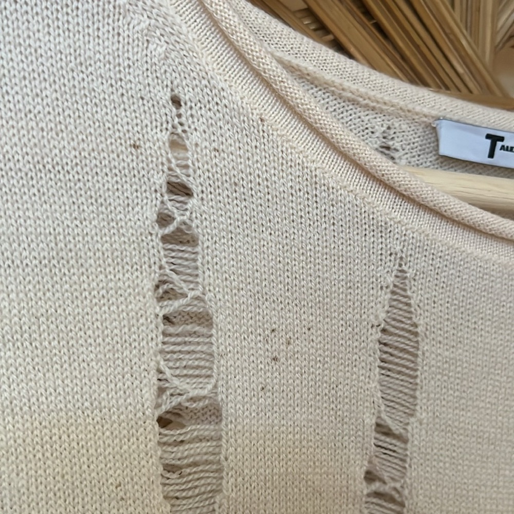 T Alexander Wang Destroyed Stripe Top 100% Merino… - image 4